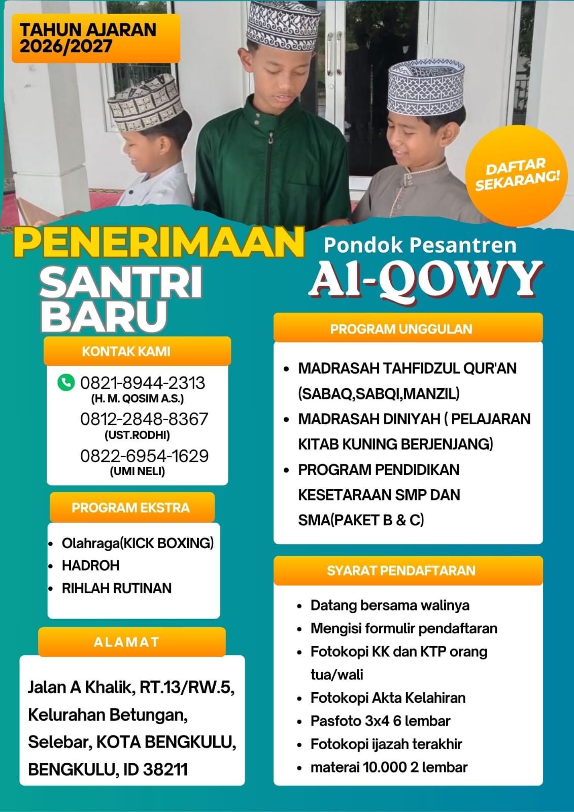Poster penerimaan santri baru